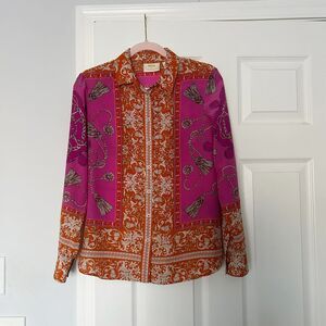 MAEVE Anthropologie POTALA RUNA 100% SILK SHIRT BLOUSE SIZE 4 Z339-24